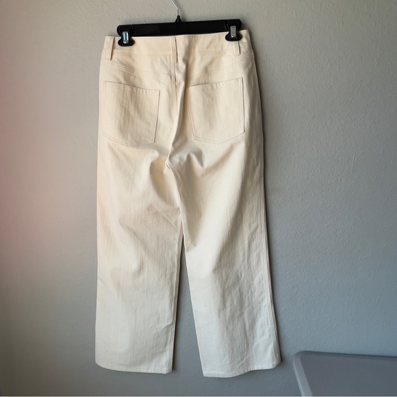Jenni Kayne 4 High Rise Wide Leg Jeans In Natural NWT Neutral Minimalist Crop - Picture 4 of 12